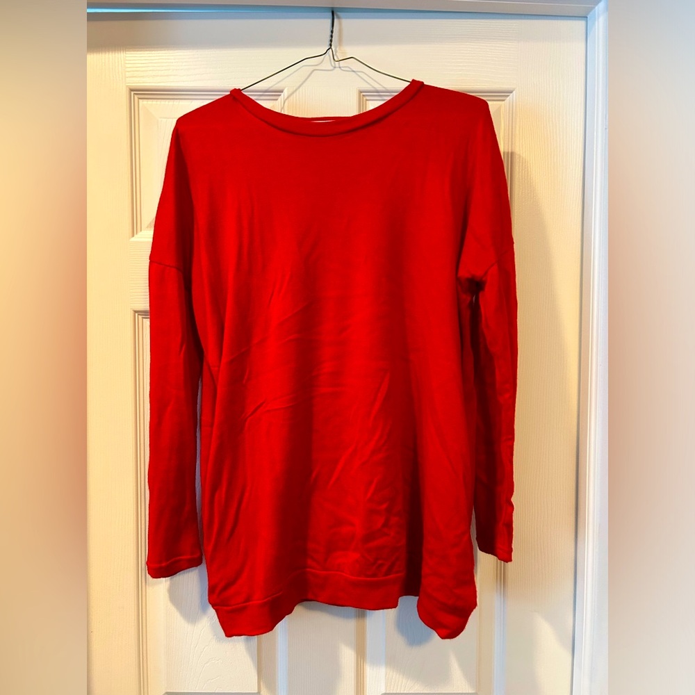 Red sweater with pockets